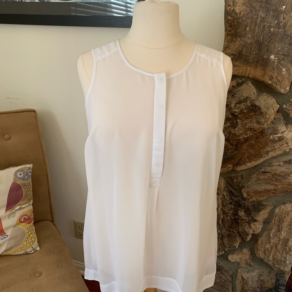 NWT sheer white sleeveless blouse